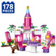 Set de Constructie cu Piese Tip Blocuri Constructie 178 Piese MiniBric Pink Garden Castle