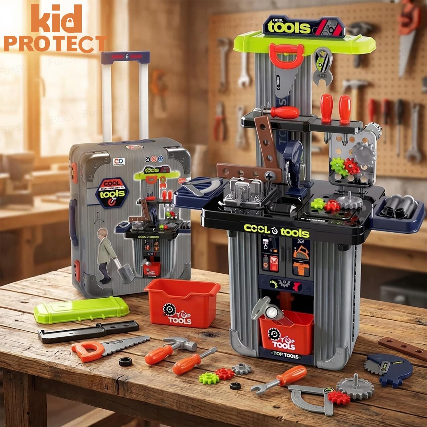 Banc de Lucru Copii 3 in 1 Kidprotect MiniBuilder Duo Case
