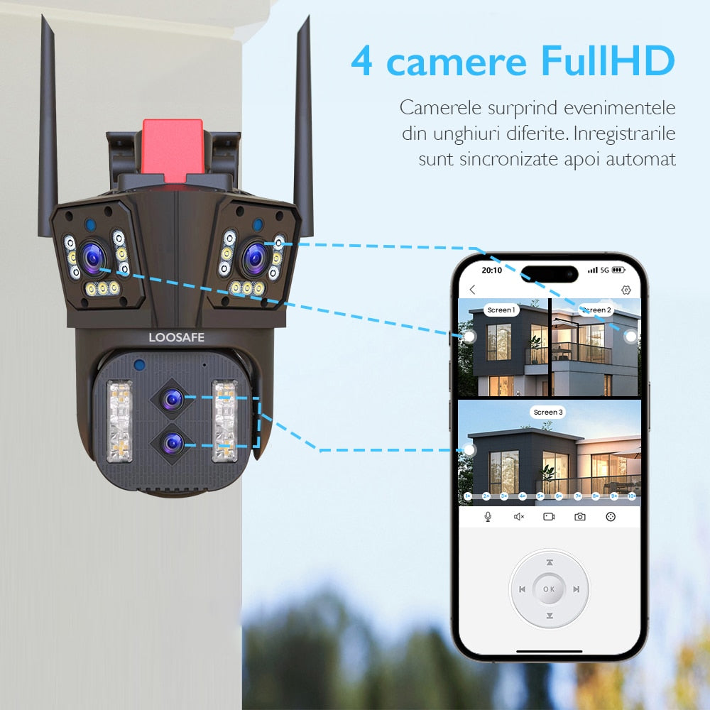 Camera de Supraveghere Cvadrupla WIFI Loosafe® P160 Pro+