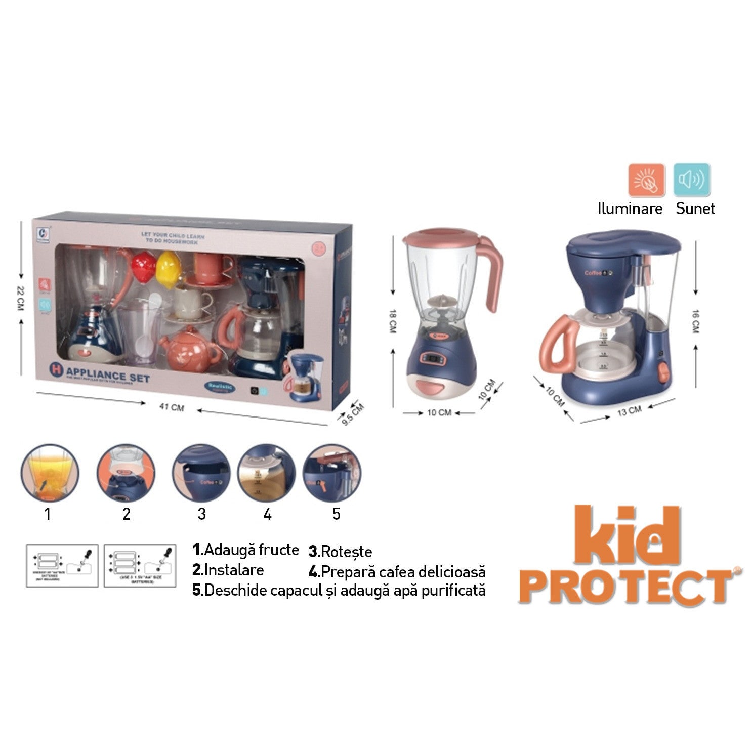 Set Accesorii Bucatarie Copii KidProtect Little Barista Kitchen