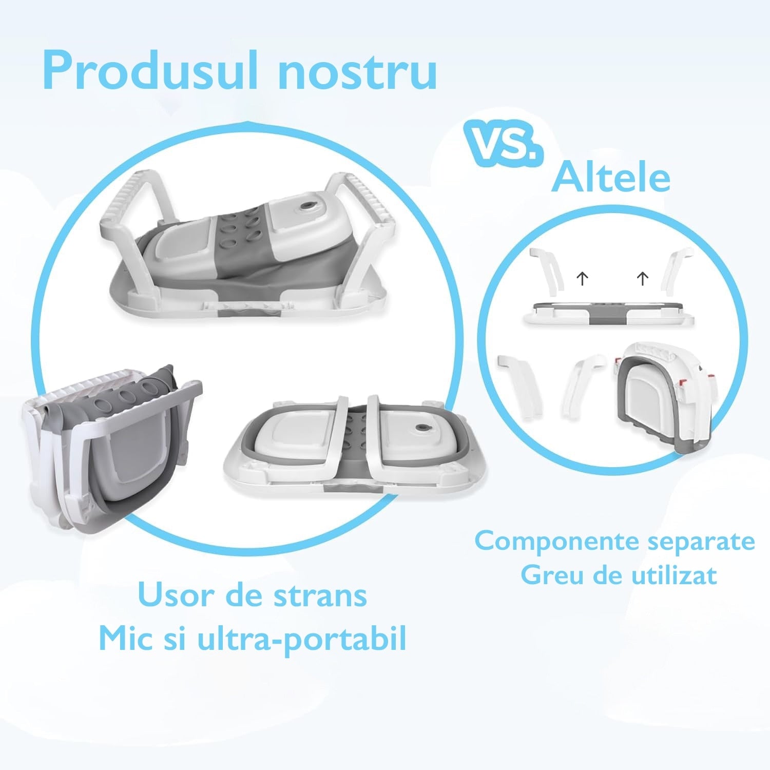 Cadita Pliabila Dublu Bebelusi cu Pernuta KidProtect® Smally