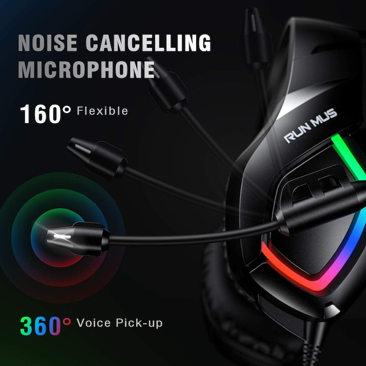 Casti gaming profesionale Runmus® K1-B RGB