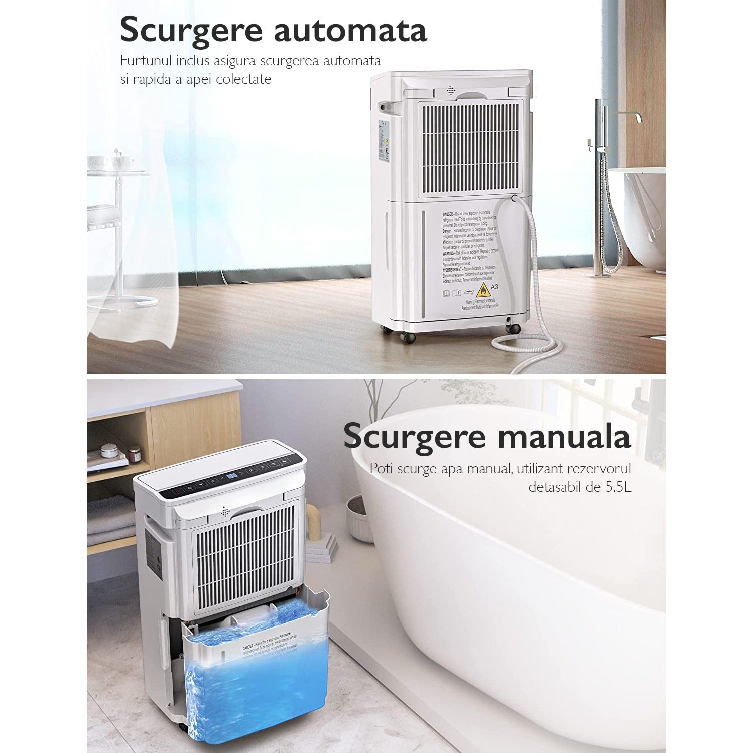Dezumidificator si purificator aer Freezy Air® Dry Pro 20L