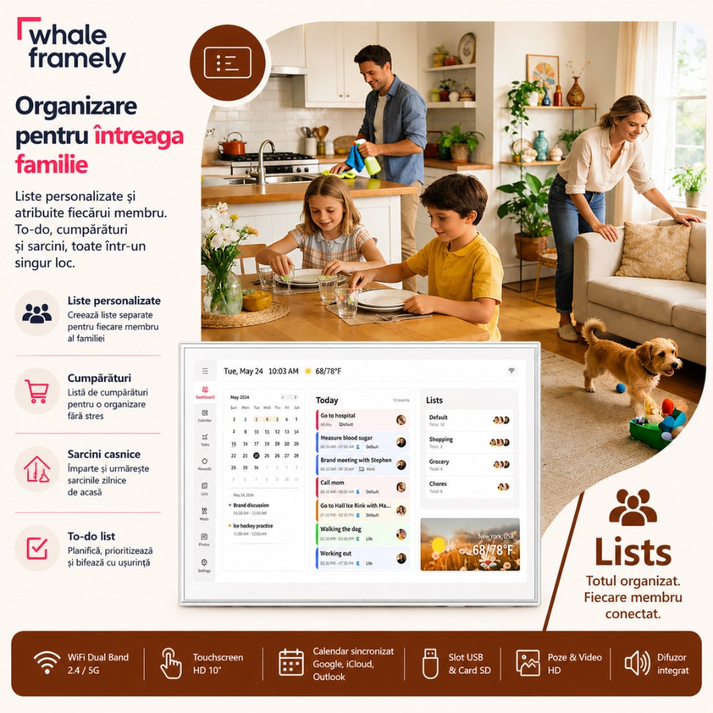 Calendar si Rama Foto Digitala WIFI Techone FrameSync