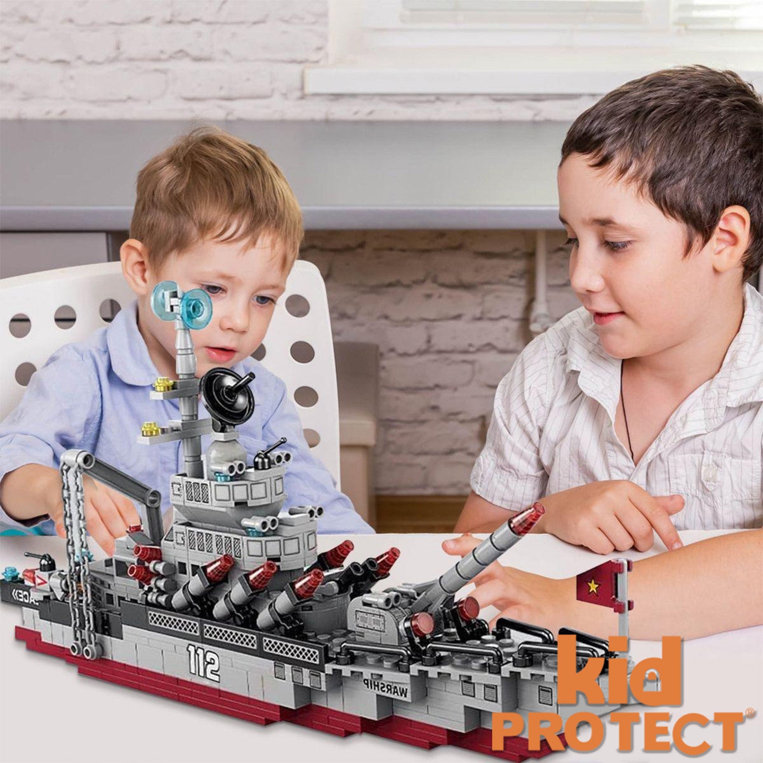 Set de Constructie cu Piese Tip Lego 8 in 1 Kidprotect NavalForge