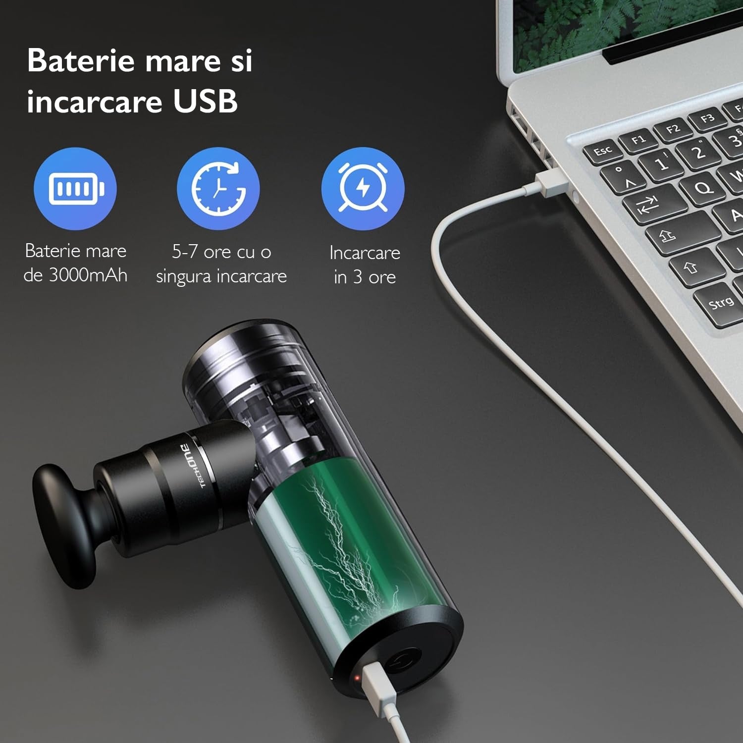 Aparat Pentru Masaj Profesional Tip Pistol Techone® Mini Relax