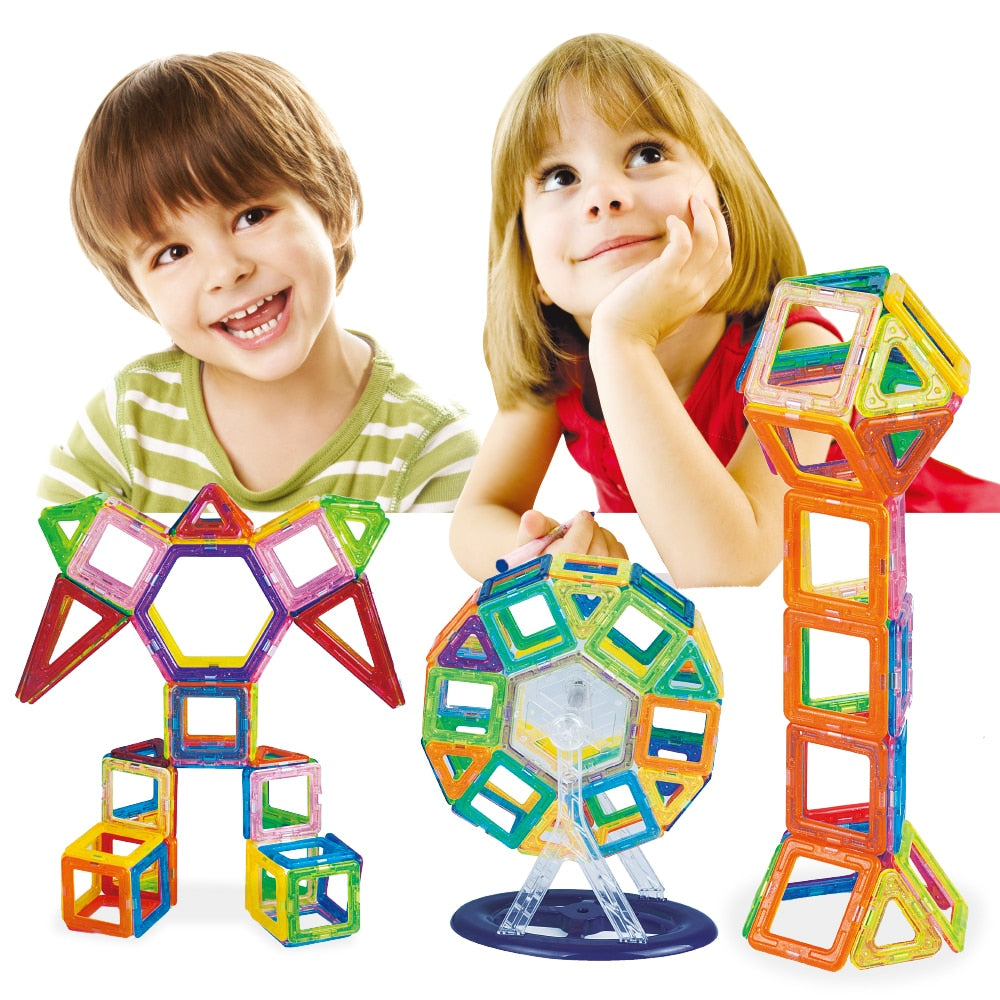 Set Constructie Magnetic Copii KidProtect® Mag Hero 58 buc