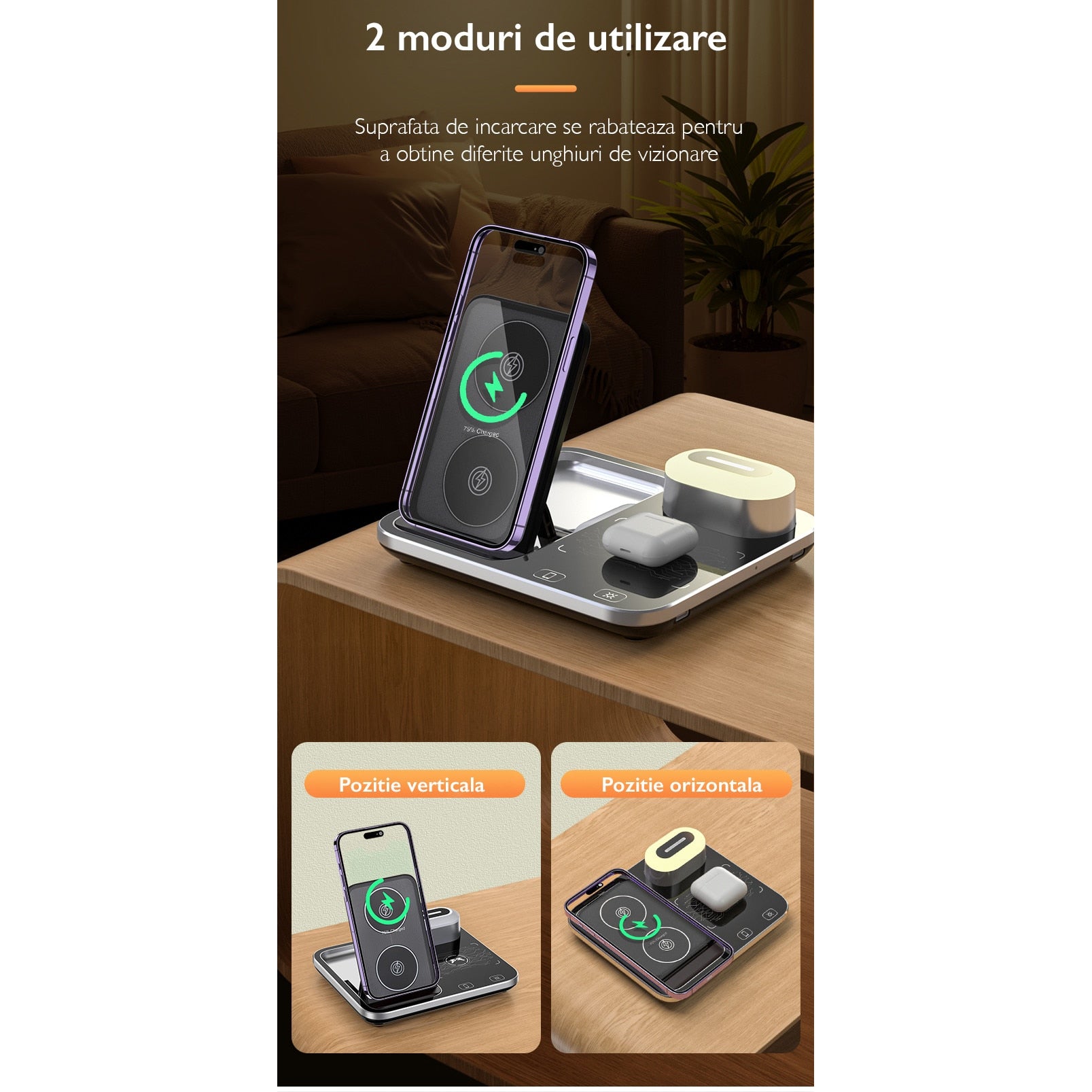 Incarcator Wireless 4 in 1 Universal Loowoko® R12