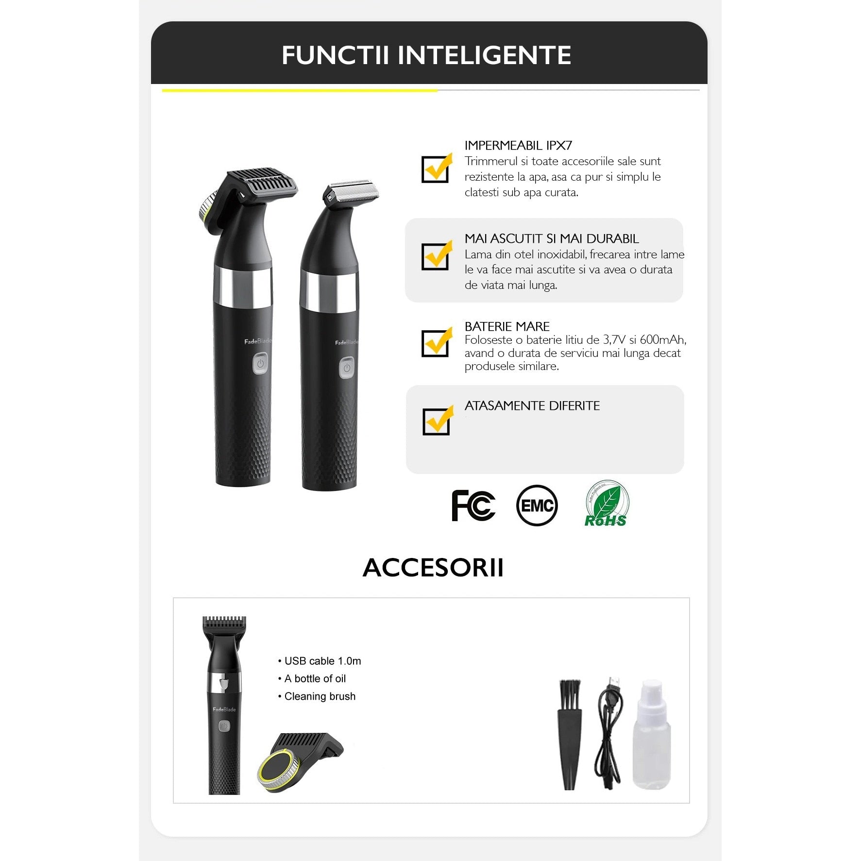 Aparat de Ras Si Tuns FadeBlade® OneBlade