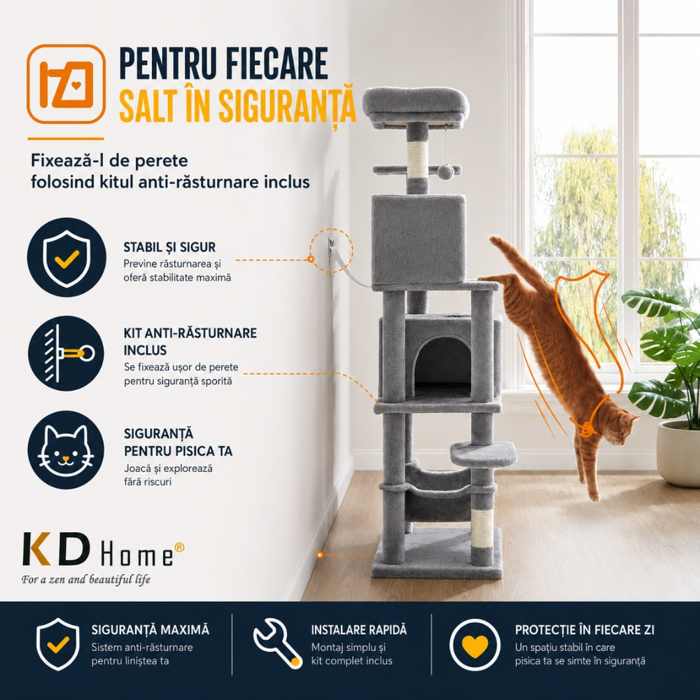 Ansamblu Joaca Pentru Pisici KD Home FelineHaven Tower