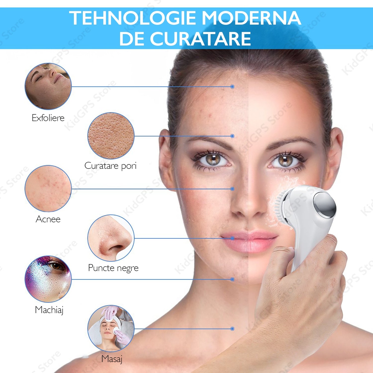 Perie de curatare faciala Horigen® Face Pro