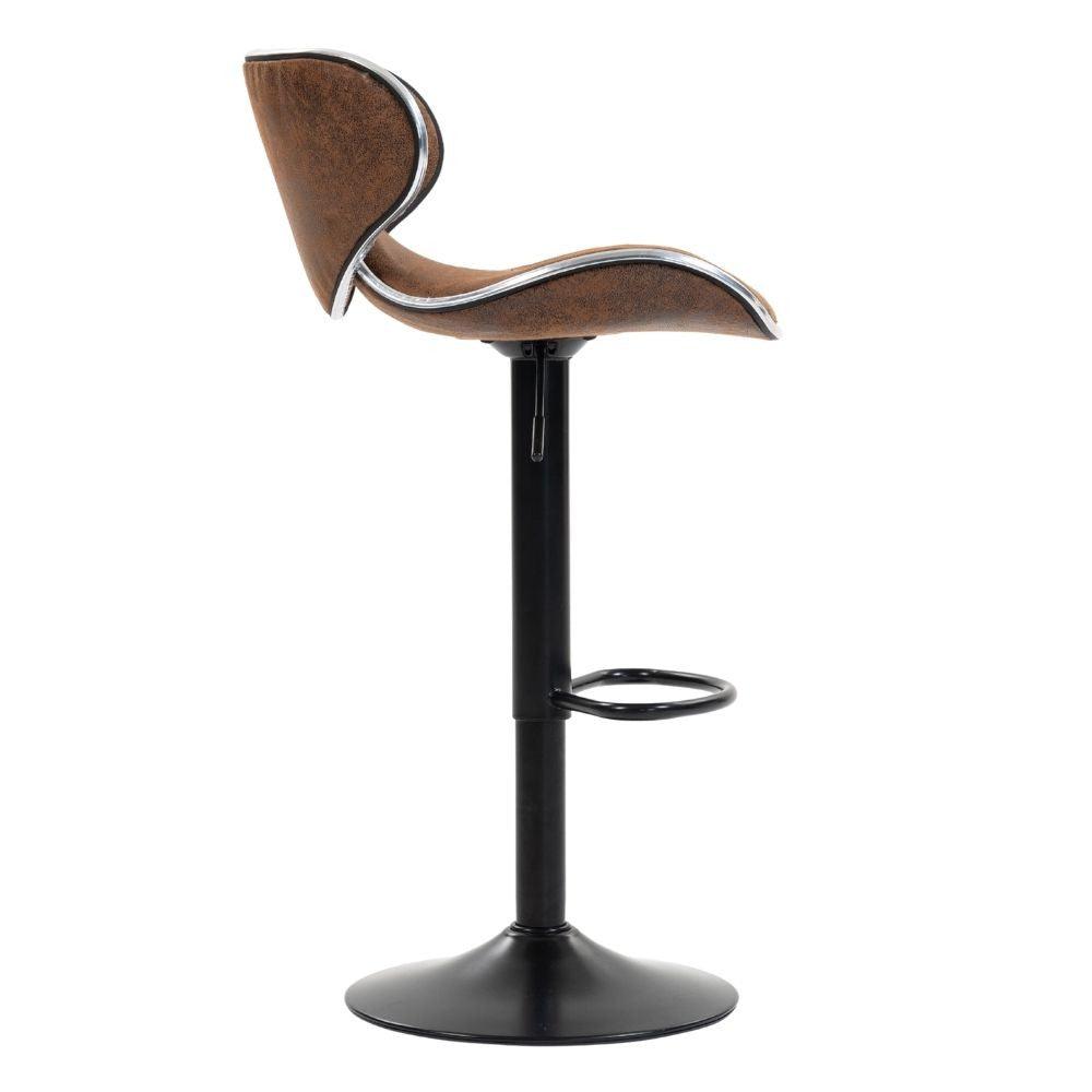 Scaun de Bar Inalt Cu Spatar KD Home® Sky Vintage, Maro