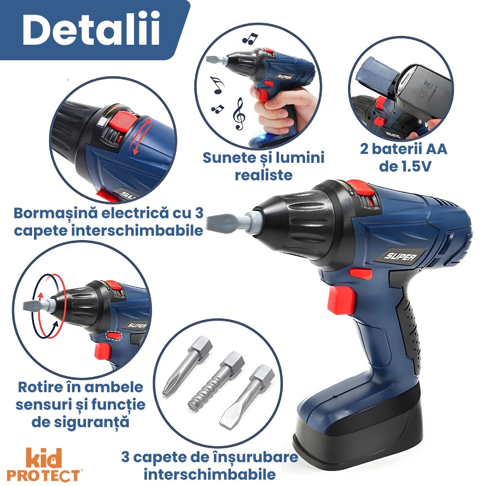 Trusa de Scule Copii 3 in 1 Kidprotect Workie Master