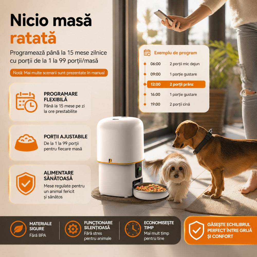 Dozator Mancare Automat Grunluft F05 WiFi