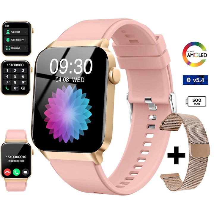 Ceas Smartwatch Femei TechONE® Zen Wrist, Gold