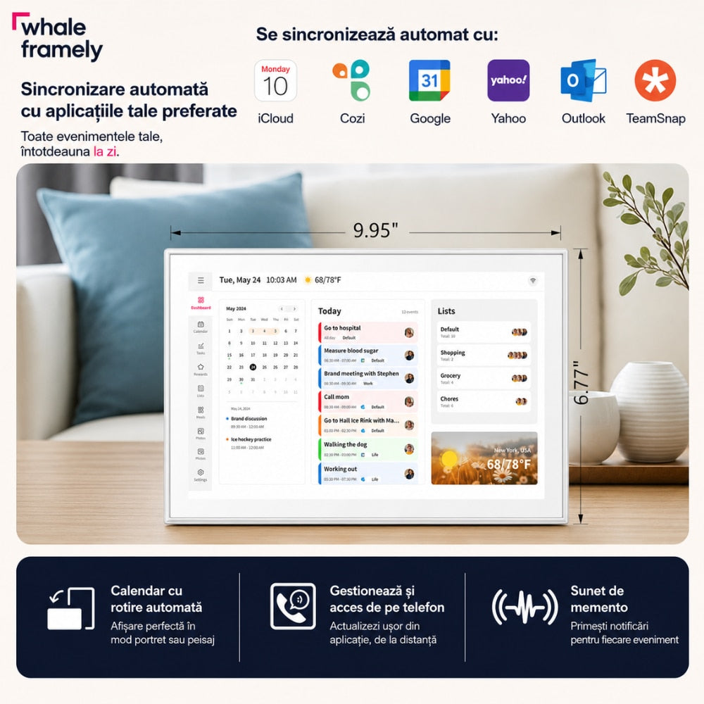 Calendar si Rama Foto Digitala WIFI Techone FrameSync