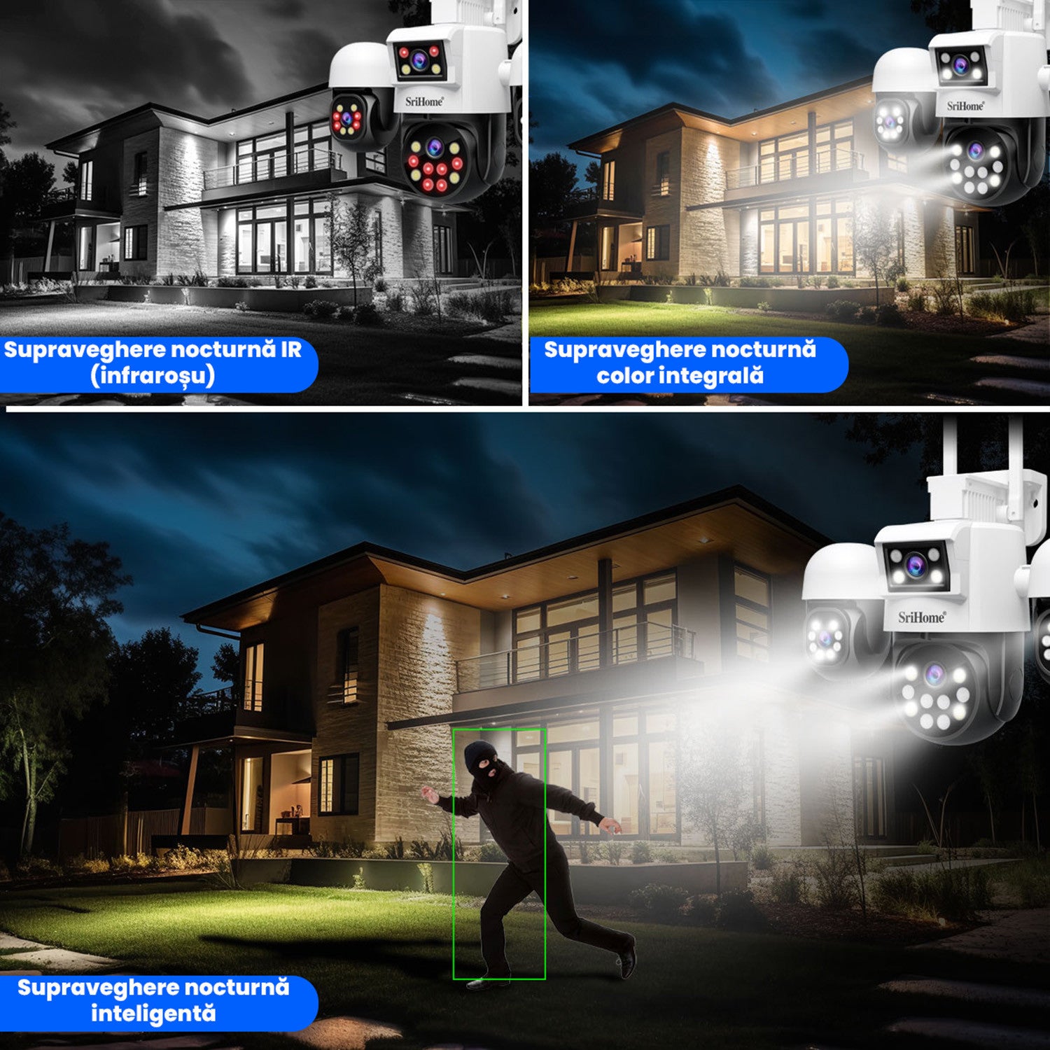 Camera Cvadrupla De Supraveghere Video WIFI CCTV SriHome™ SH069 Plus