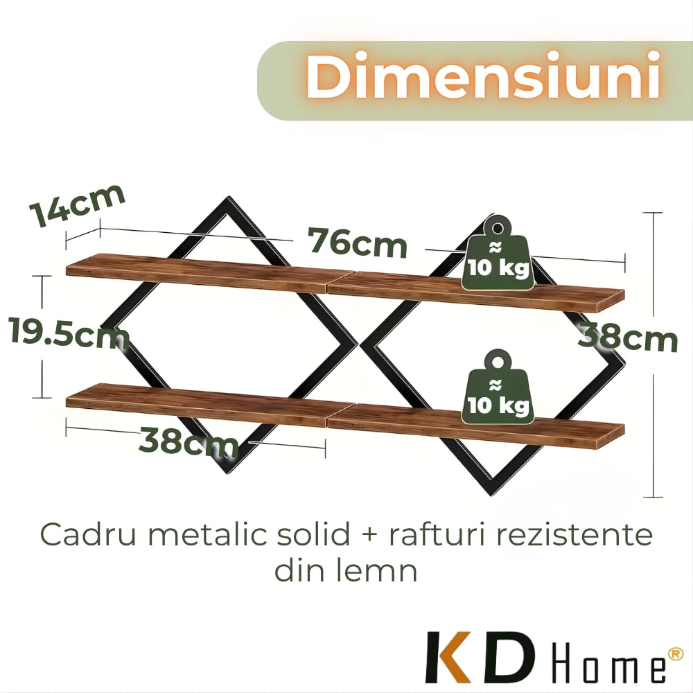 Set 2 Rafturi KD Home HexaDecor
