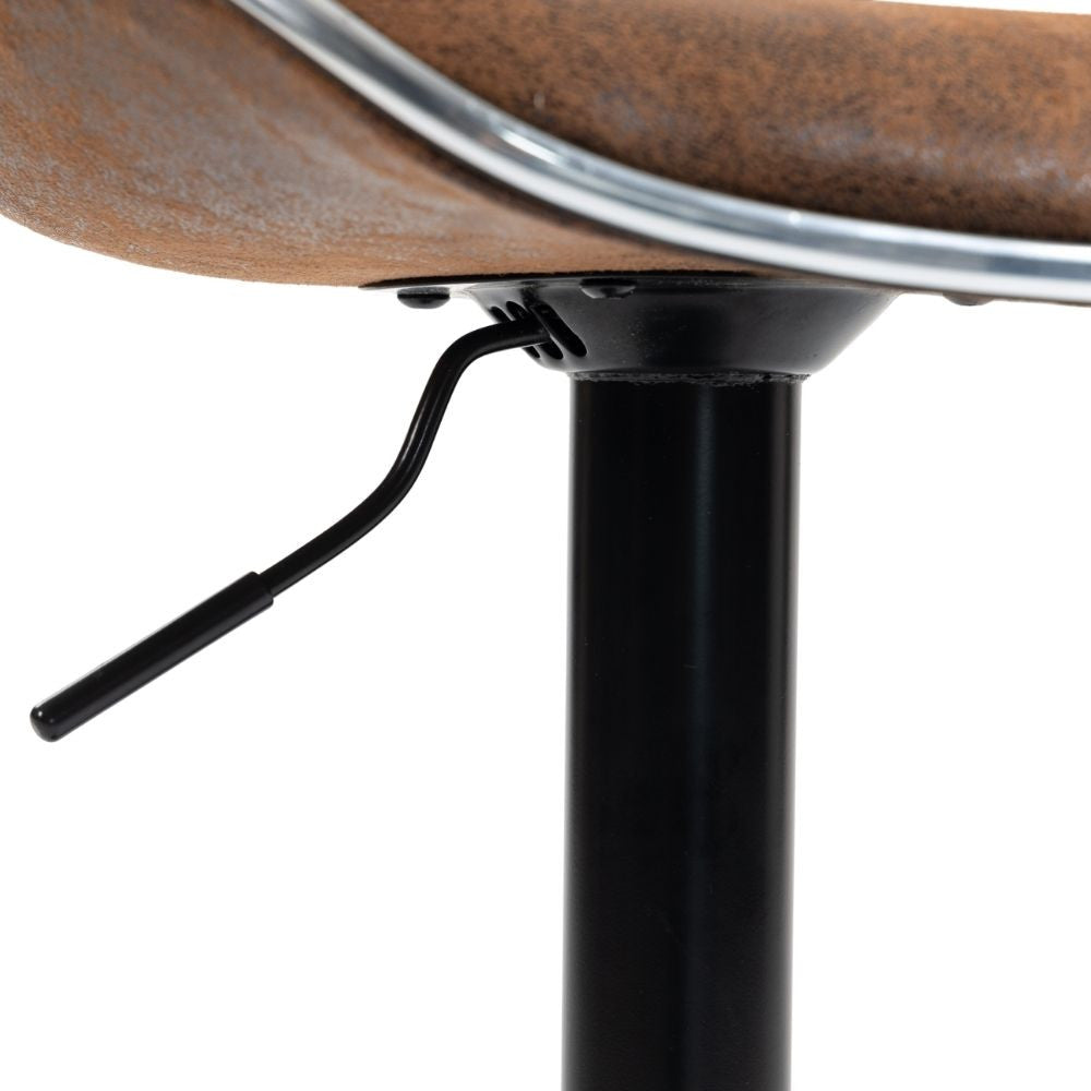 Scaun de Bar Inalt Cu Spatar KD Home® Sky Vintage, Maro