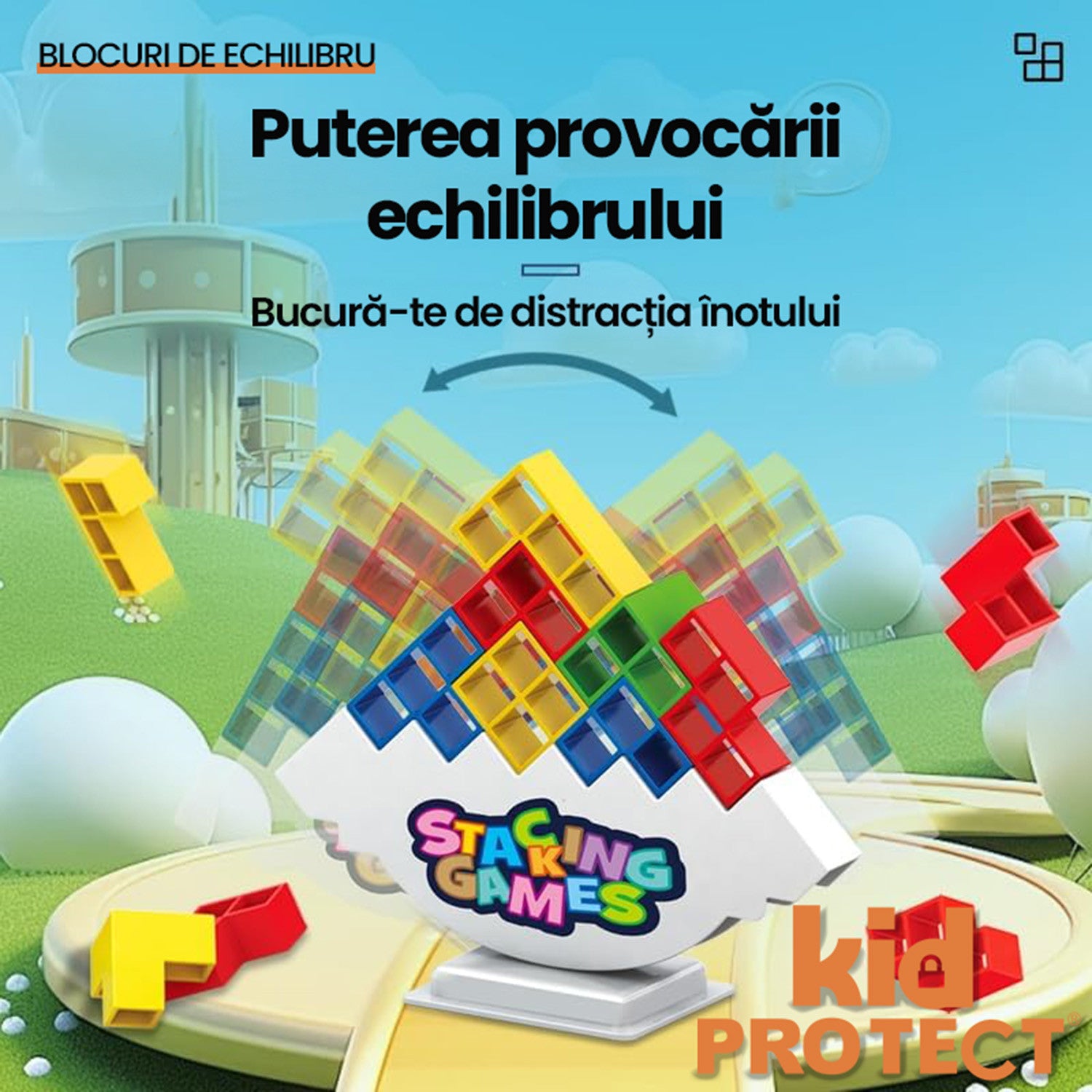 Jucarie De Echilbru Tip Joc Stivuire KidProtect Gravity Stackers