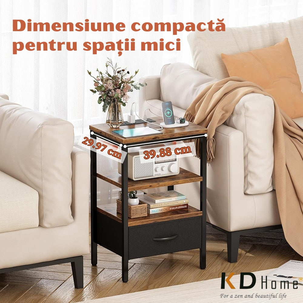 Noptiera cu Priza KD Home PowerSleep