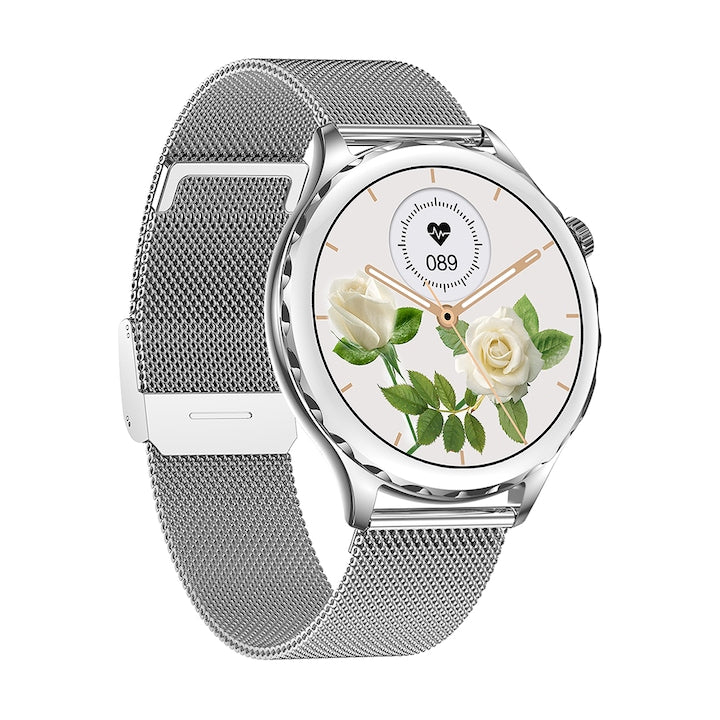 Smartwatch si bratara fitness TechONE® AK43 Diamond, Silver