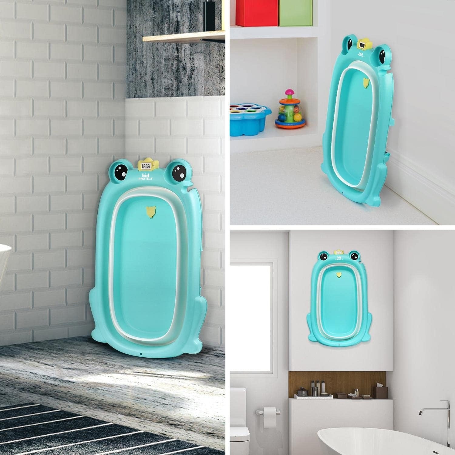 Cadita Bebelusi cu Pernuta KidProtect® Frogy Pliabila