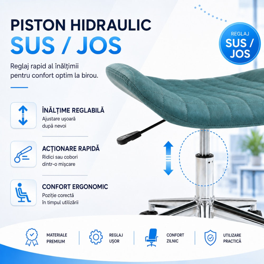 Set 2 Scaune De Birou KD Home OfficeGlide Nova 2, Albastru