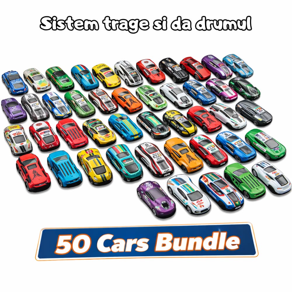 Set 50 Masinute Pentru Copii, KidProtect Monster Pack