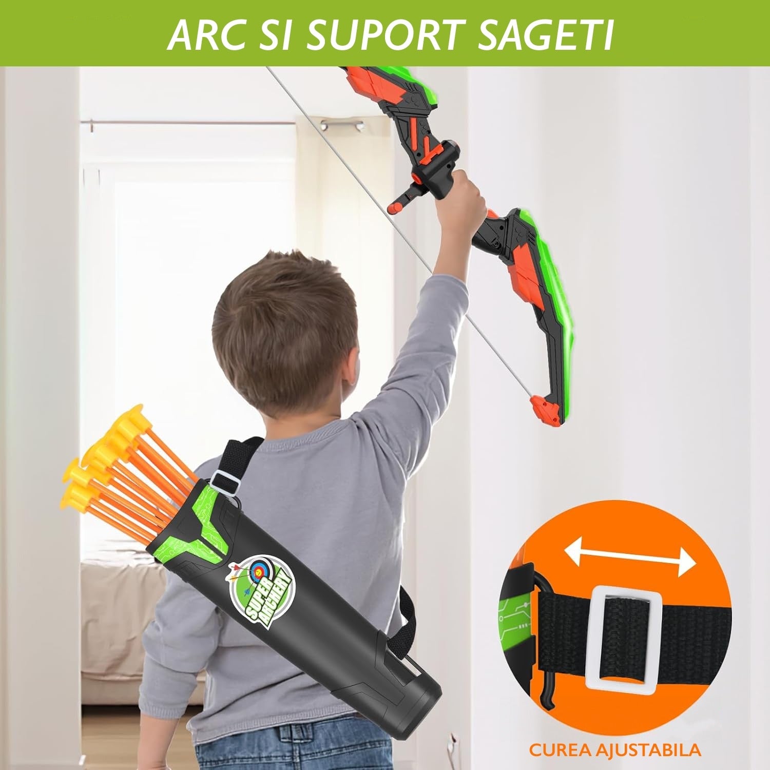 Set De Joaca Arc cu Sageti cu Ventuze KidProtect® TinyArcher Pro