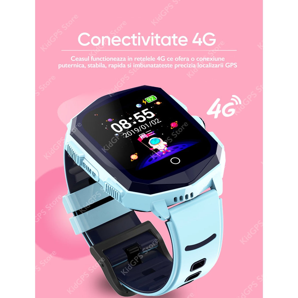 Ceas smartwatch GPS copii Techone™ KT20S 4G, Negru
