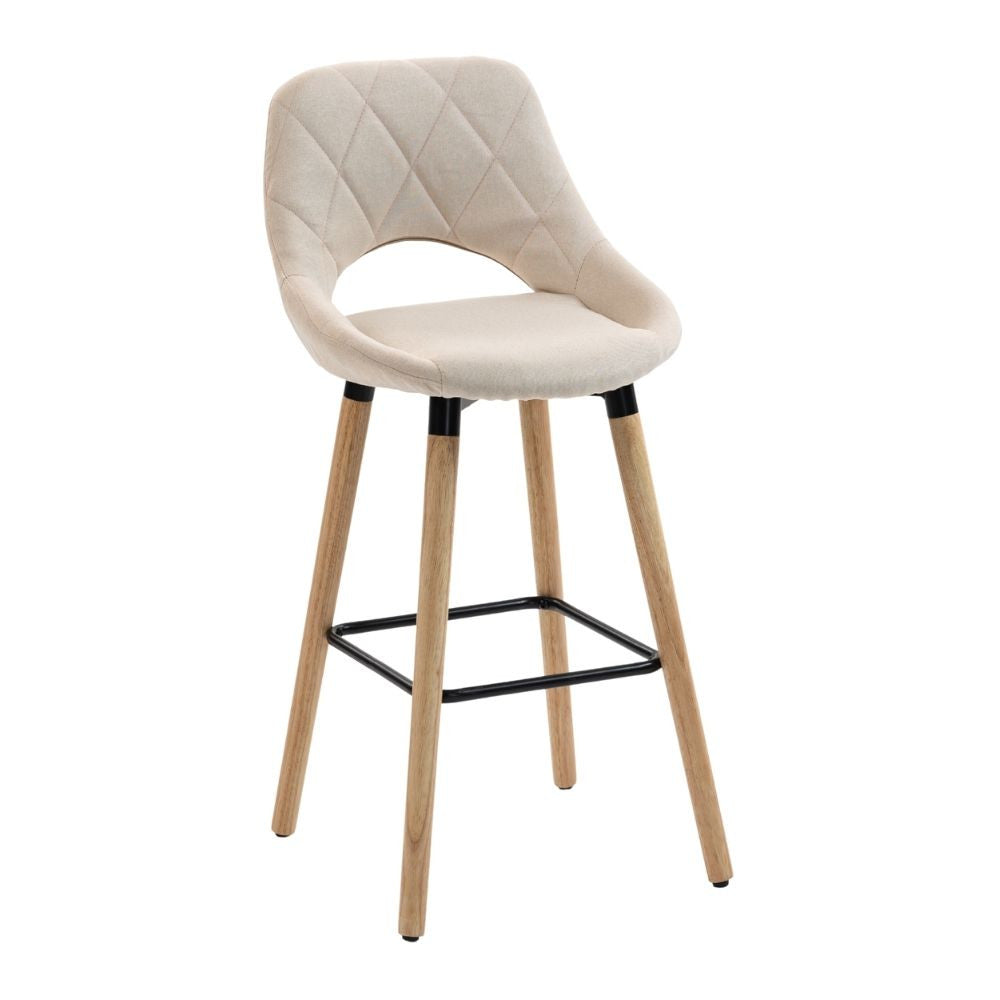 Scaun de Bar Inalt Premium KD Home BarLuxe Nova, Crem