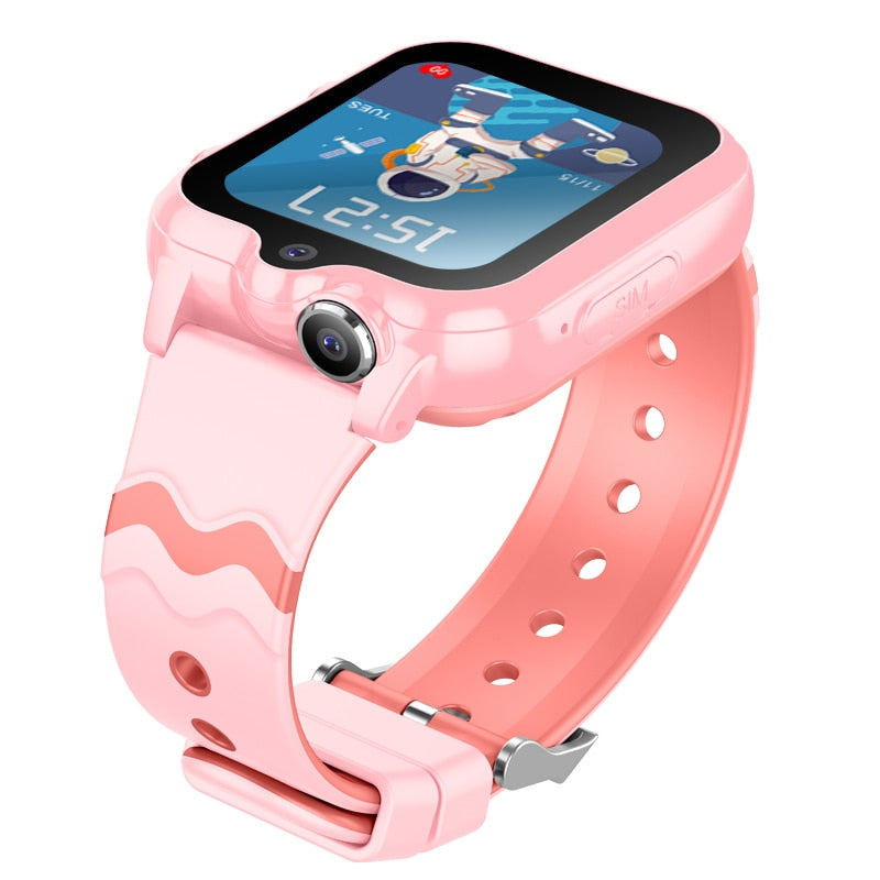 Ceas smartwatch GPS copii cu localizare si telefon Techone™ KT18, Roz