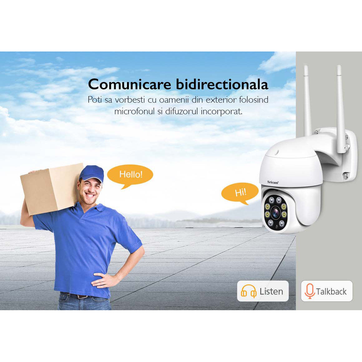 Camera de supraveghere WIFI Sricam SP028 interior/exterior