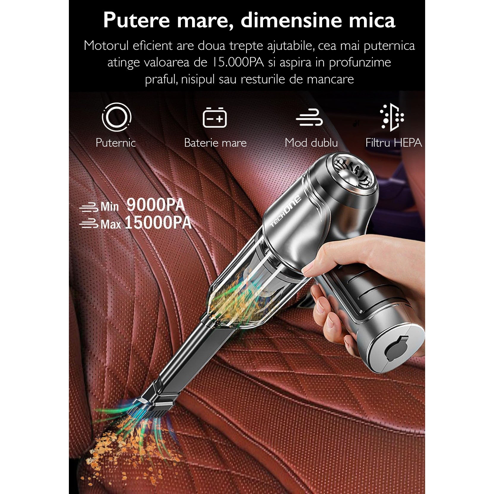 Aspirator Auto Portabil 3 in 1 Techone® Dust Master Pro