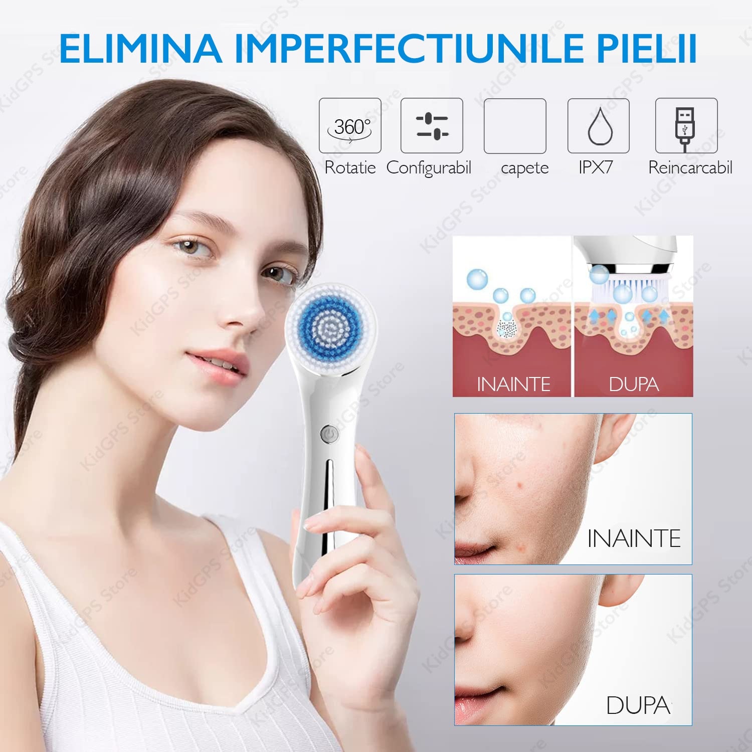 Perie de curatare faciala Horigen® Face Pro