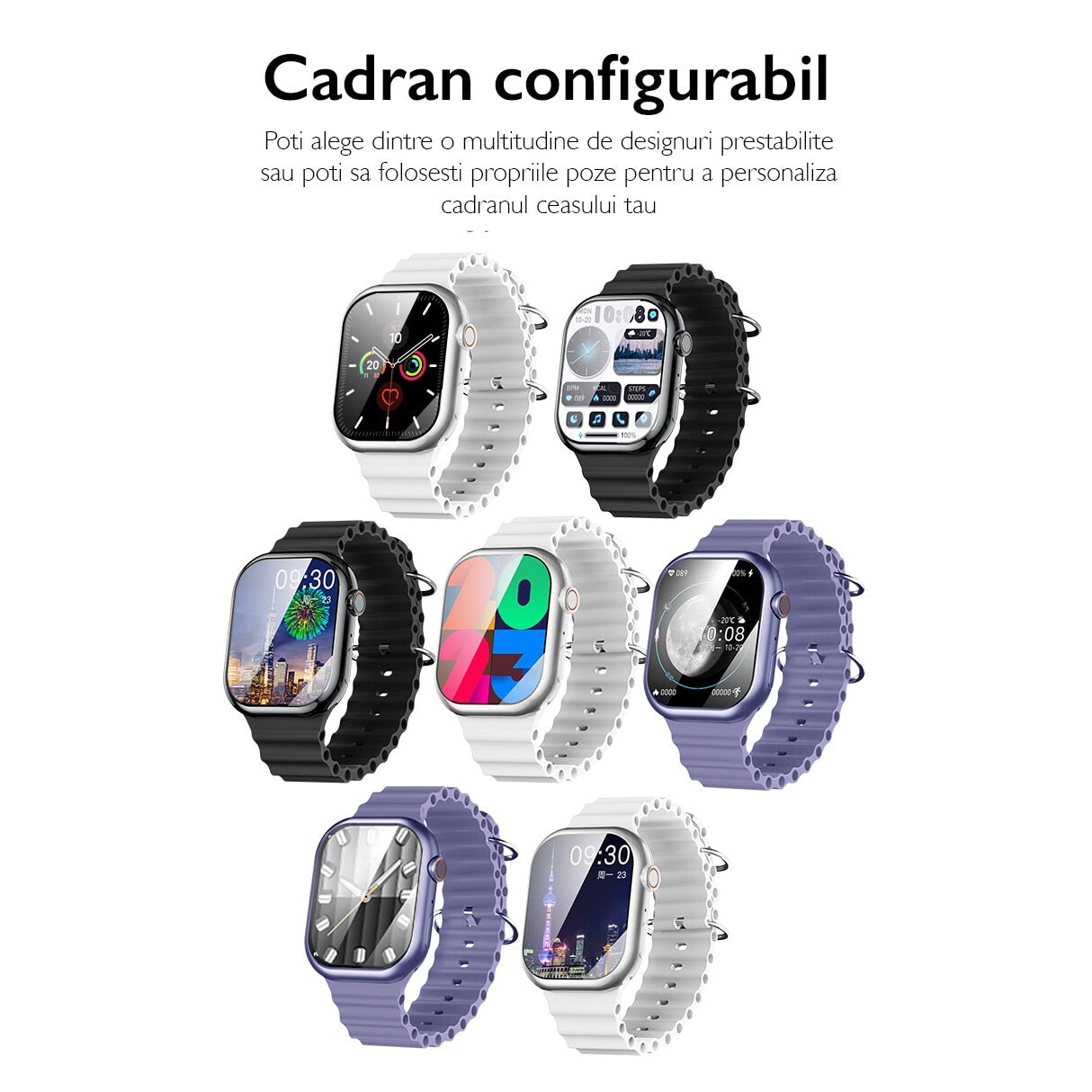 Ceas smartwatch barbati TechONE® V9 Pro Ultra, Negru