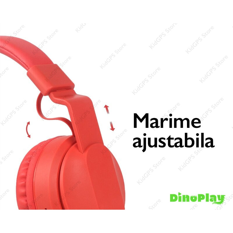 Casti audio wireless copii DinoPlay DP10 Pro, Roz