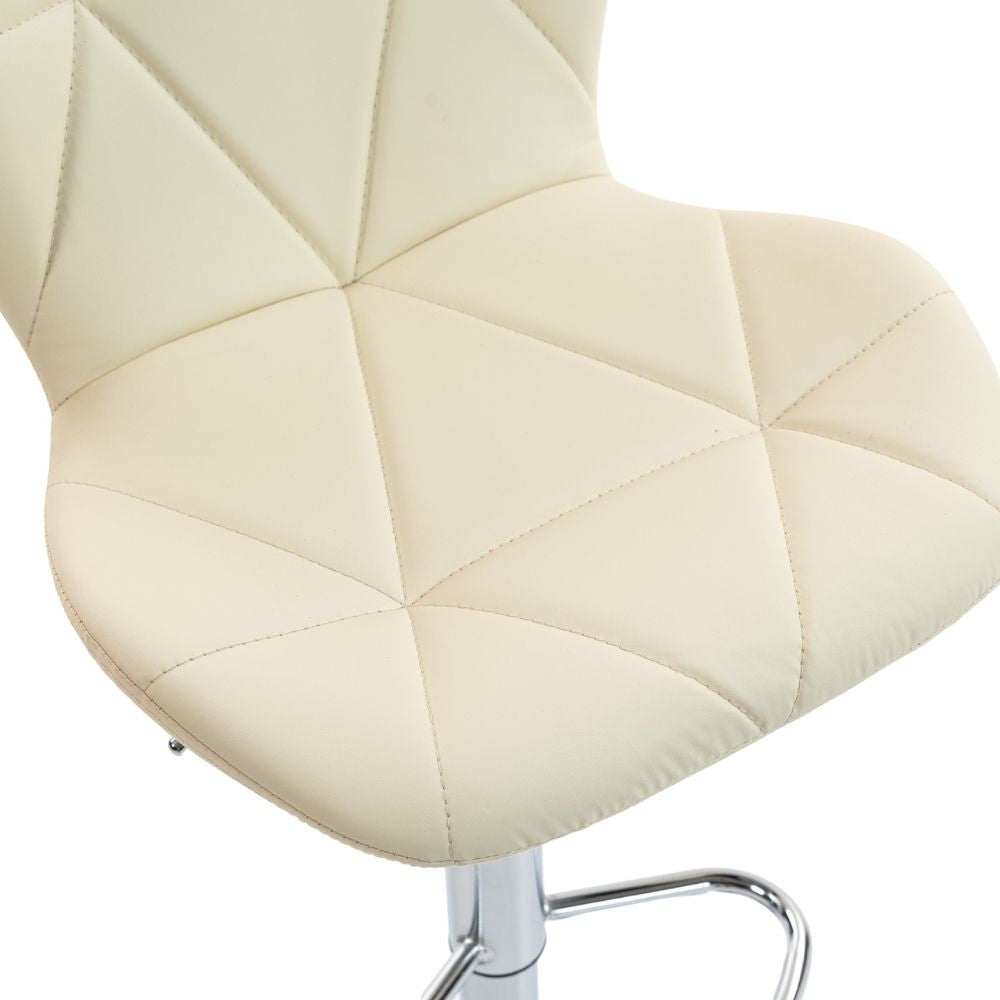 Set 2 x Scaun de Bar Inalt Cu Spatar KD Home Velvet Rise 360, Crem