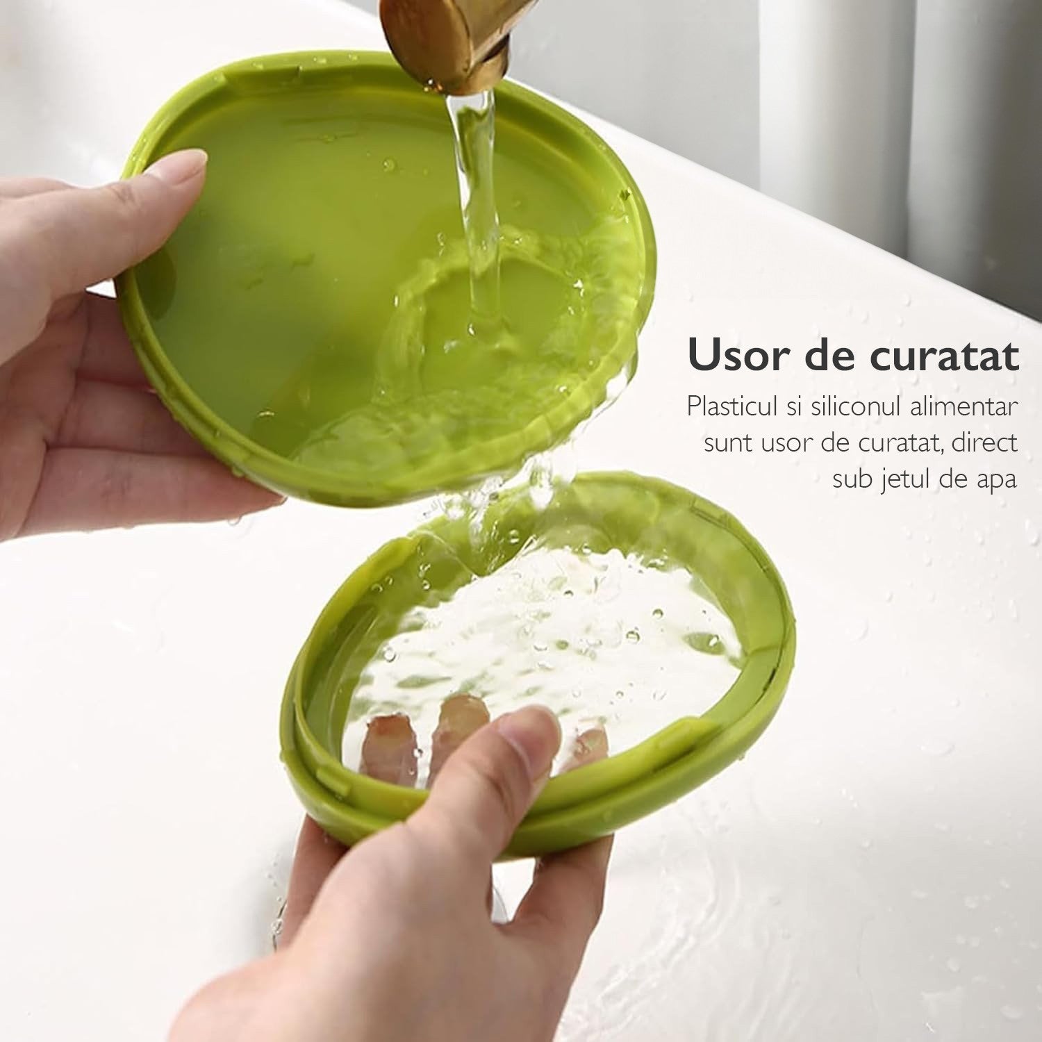 Set 4 Recipente Alimente cu Capac Din Silicon KD Home® Silly Cup Pentru Depozitare