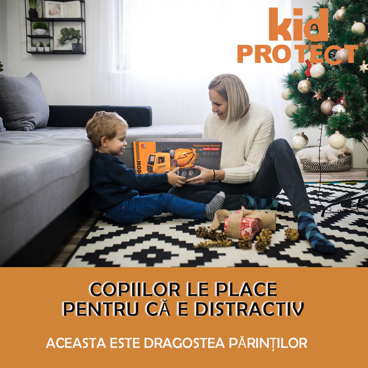 Betoniera Super Realista Cu Telecomanda Pentru Copii KidProtect ConcretePro RC