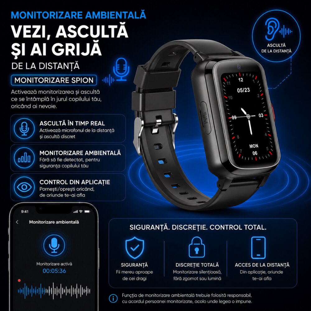 Ceas Smartwatch Copii Si Adulti Telefon Techone CT02S Navio