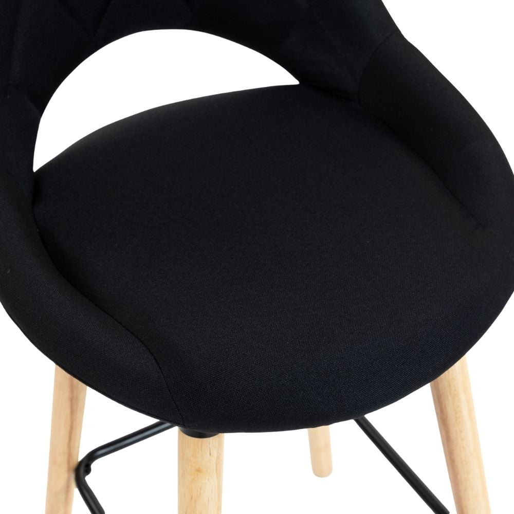 Scaun de Bar Inalt Premium KD Home BarLuxe Nova, Negru