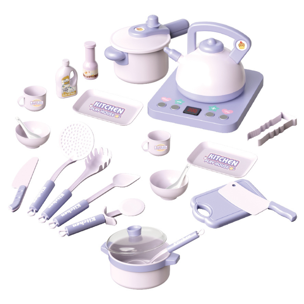 Set Accesorii Bucatarie Copii KidProtect Miss Chef, Mov