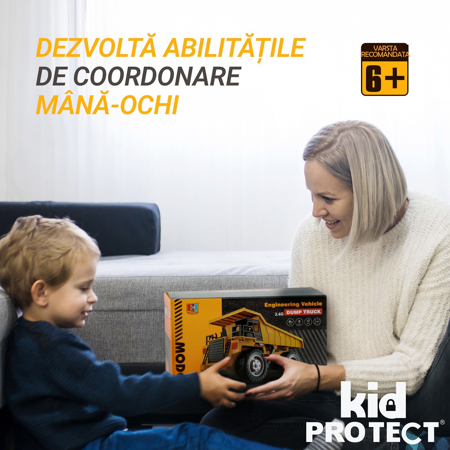 Basculanta Super Realista Cu Telecomanda Pentru Copii KidProtect RockHauler X