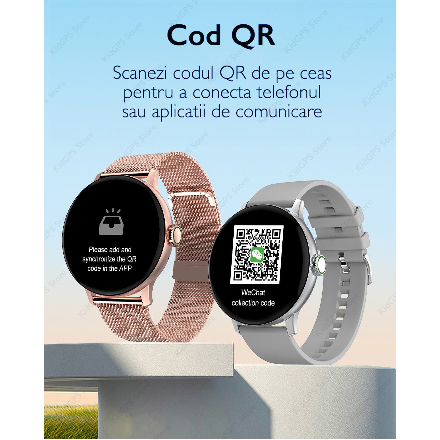 Ceas smartwatch femei TechONE™ DT2, Negru