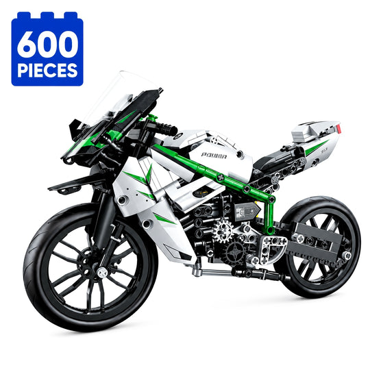 Set de Constructie cu Piese Tip Blocuri Constructie 600 Piese MiniBric Heavy Motorcycie 5818