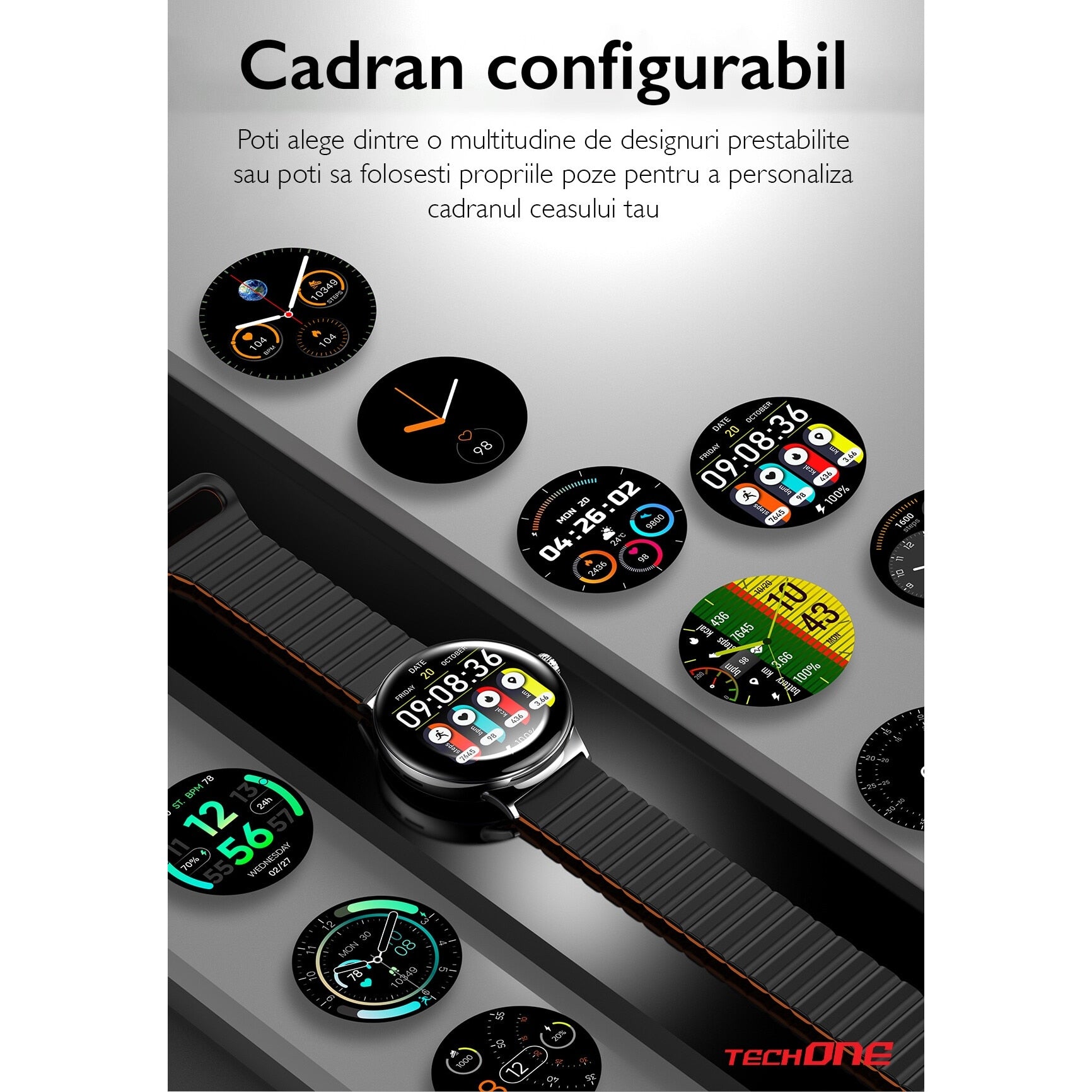 Ceas Smartwatch Femei TechONE® NeoWrist Pro Gold