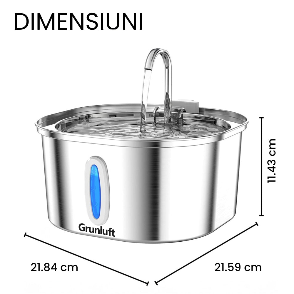 Fantana Apa Pisici si Caini Automat Inox 3.2 L, Grunluft HydroPaw