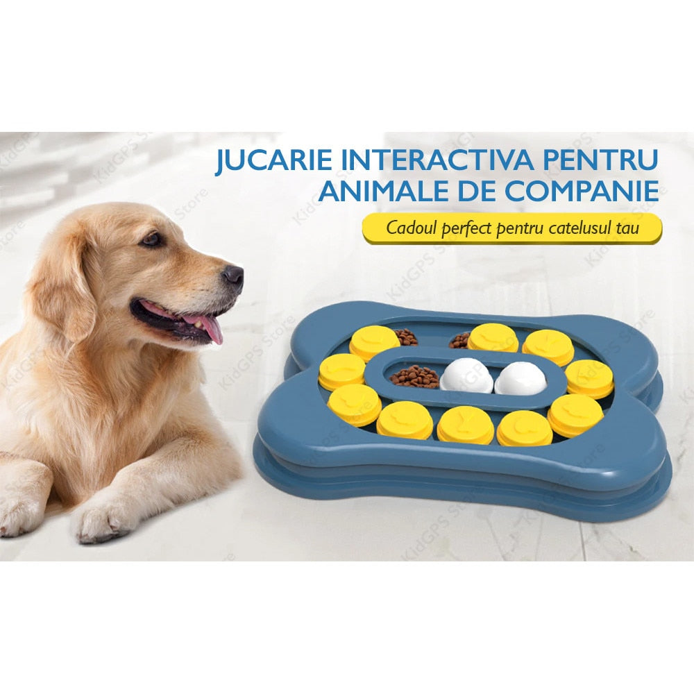 Castron hranire lenta caini si pisici cu puzzle Grunluft HappyPET DT-BY-01